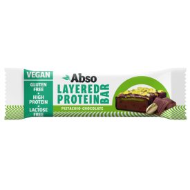   Abso Layered Protein Bar 50 g - Pisztáciás - csokoládés ízű vegán fehérjeszelet