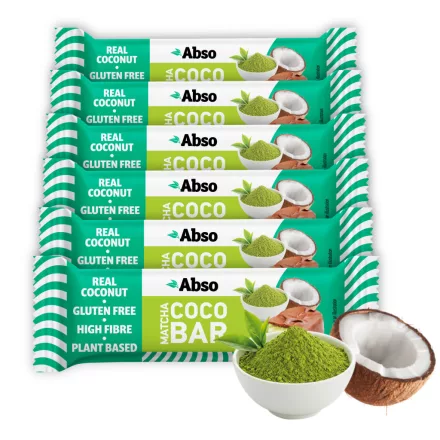 Abso Coco Bar Kínáló (20dbx35g) - Matcha - Kókusz ízű keto szelet