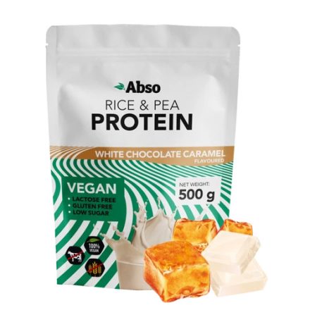Abso protein 500g - Fehércsokoládé-karamell vegán fehérjepor