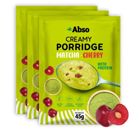 Abso Porridge Kínáló (20x45g) - Matcha - Meggy krémes kása